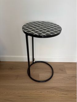 Mother of Pearl Inlay Round C-Side Table