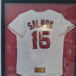 Tim Salmon, Angels Autographed Framed Jersey