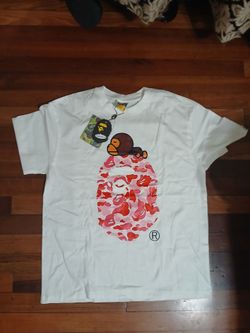 BAPE Milo on Big Ape Head White and Pink T-Shirt