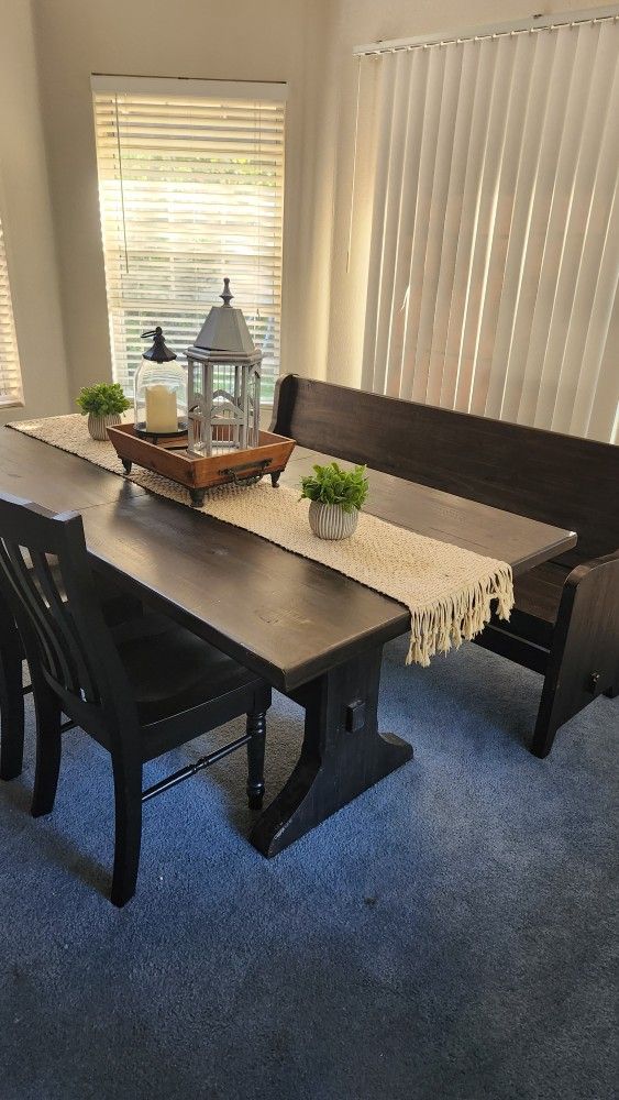 Dining Table With Chairs & Bench
