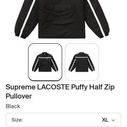  Supreme+Lacoste Half Zip Puffy Pullover 
