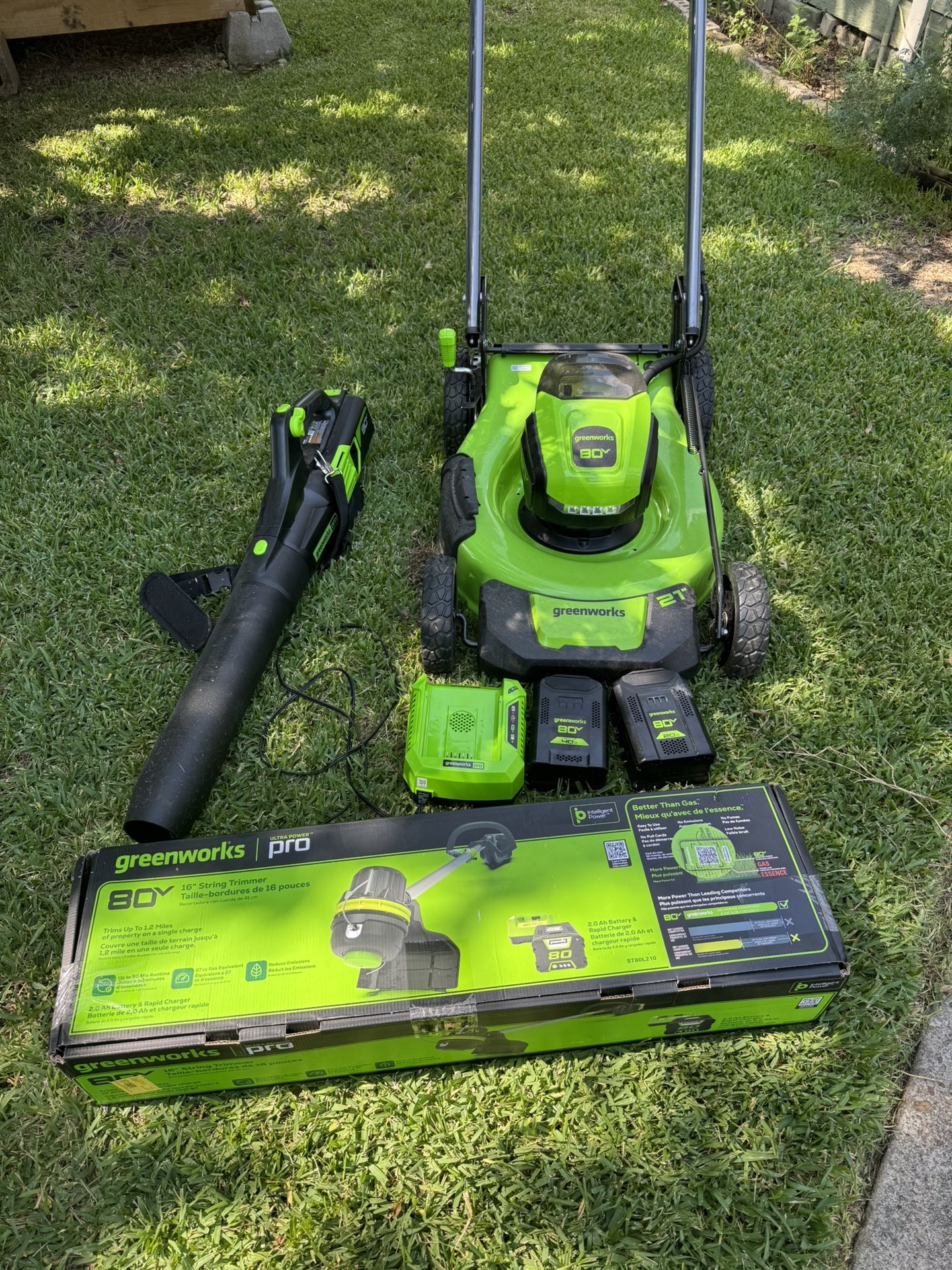 Greenworks Lawn Tools, Self Propelled Mower, Weed Eater, Blower 80v Cordless 