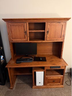 Real Wood Desk with Top Section