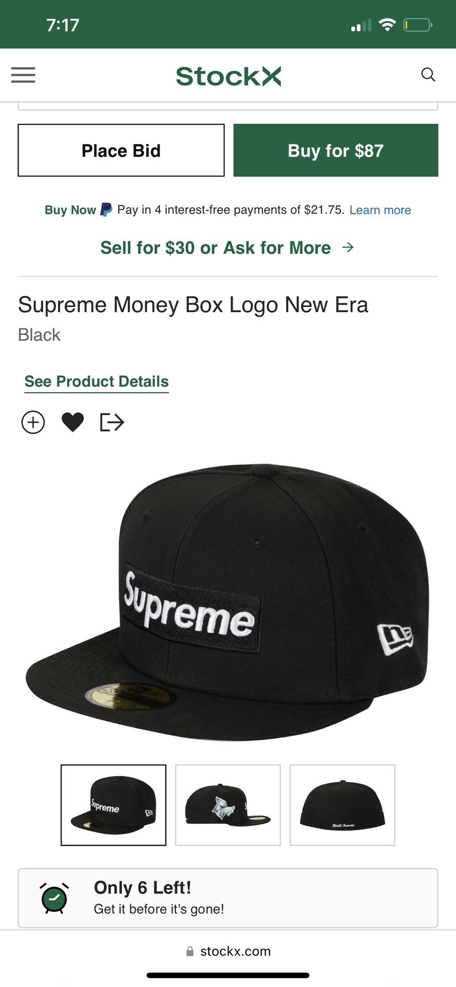 Supreme New Era Money Box Logo Fitted Hat