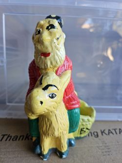 Vintage Ceramic Man And Donkey 