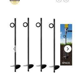 15.5 Inch Ground Anchors (4 Pack) Tent Stakes Heavy Duty Trampoline Anchors