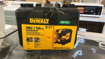 DEWALT 40 ft. Red Self-Leveling Cross Line Laser Level with (2) AA Batteries & Case