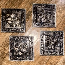 Set of 4 Metal Shabby wall Decor