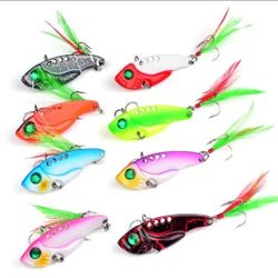 Brand New Metal Vib Blade Fishing Lures 8-pack Lot 
