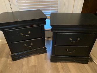 Matching pair of black nightstands 50$take both