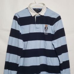 Ralph Lauren Custom Slim Fit Polo Bear Rugby  shirt mens size Medium 