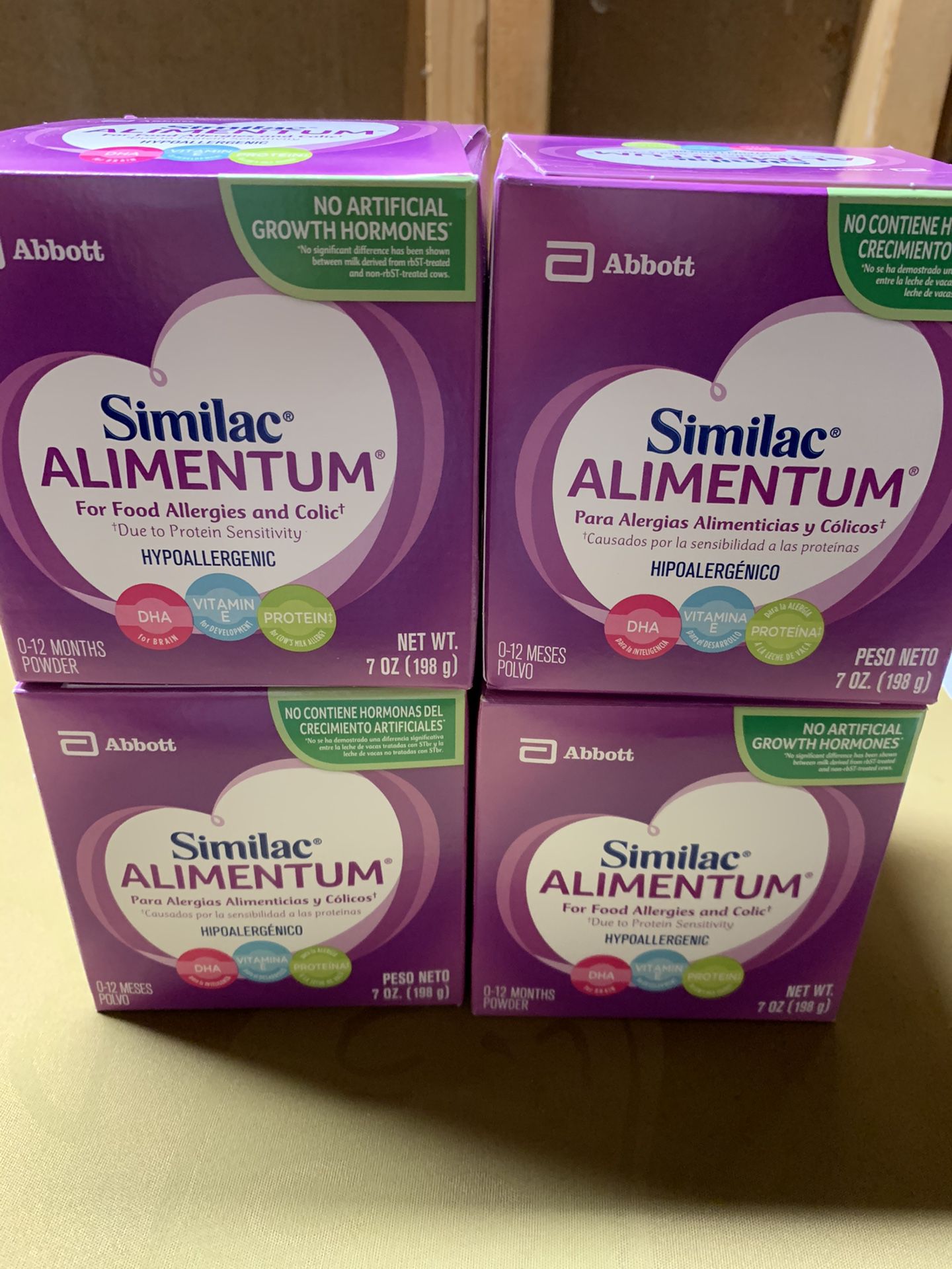 Lot of 4 7oz Similac alimentum baby infant formula, brand new