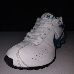 (Size-8.5) Women's, Great Shape, Nike Shox Classic II - 343907 142 - White Blue Silver Gray
