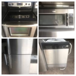 4 piece kitchen appliance set stainless