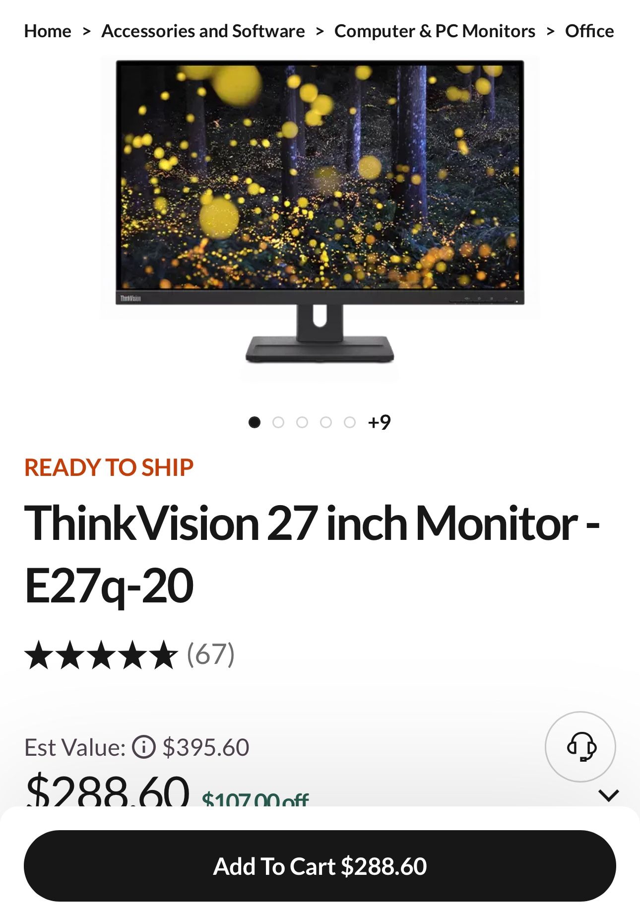 ThinkVision 27 ‘ Monitor E27q-20 Monitor
