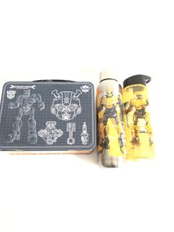 Transformer lunch box and water bottles