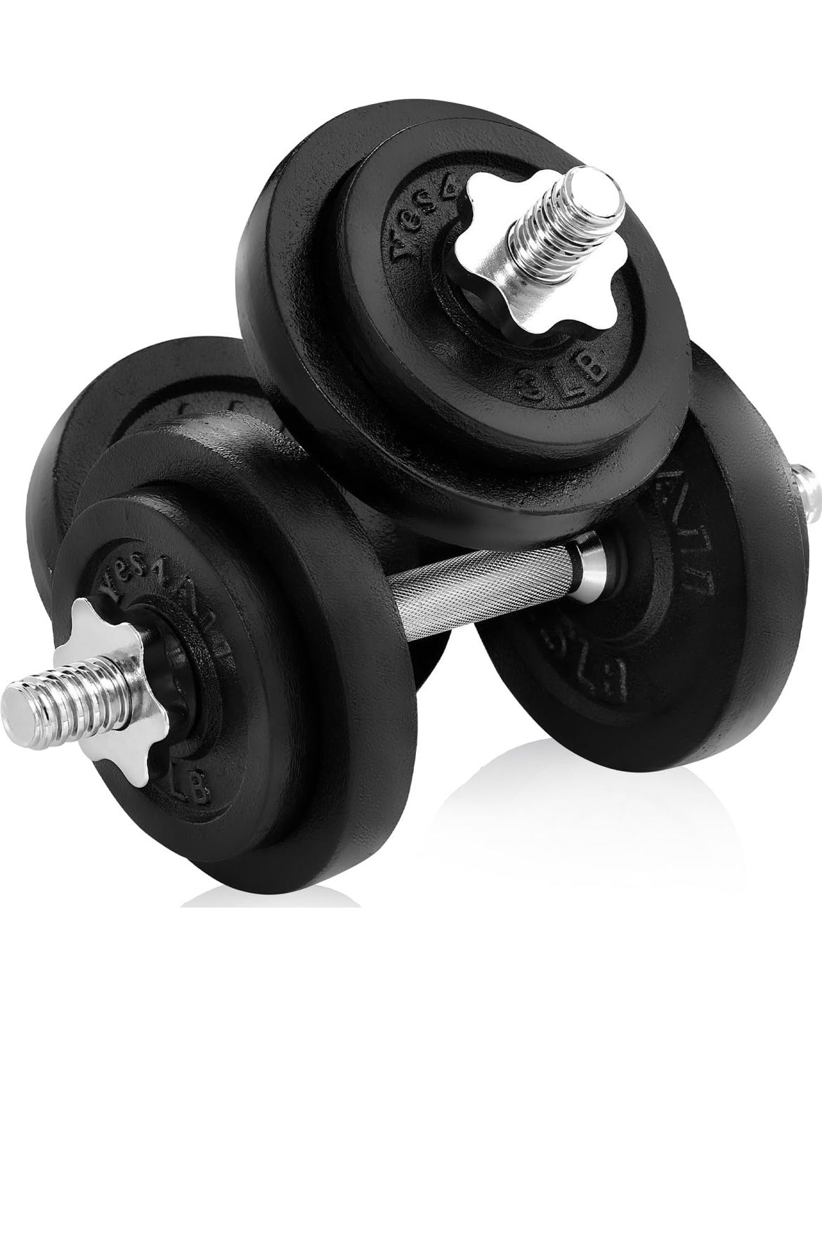 Workout 🏋️ Adjustable Dumbbell Set with 50lb Weight And Flat Utility Weight Bench