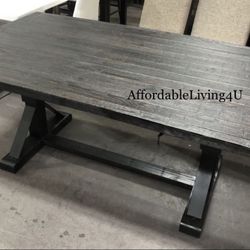 Rustic Antique Black Dining Table Brand New In Box 