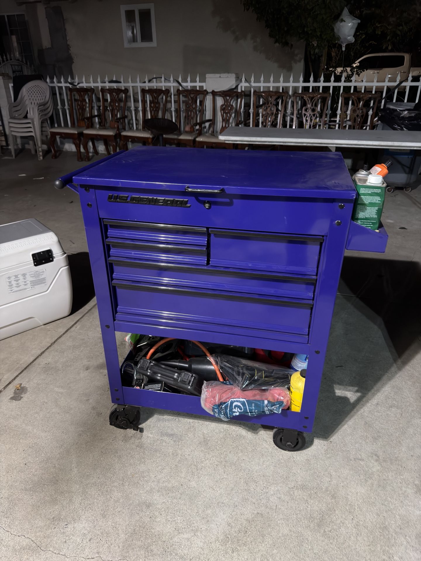 Purple 5 Drawer cart