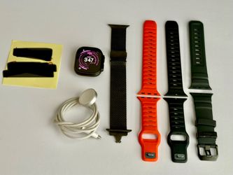 Apple Watch Ultra 2 l Factory Unlocked l Apple Milanese Loop l 3 Nomad Bands