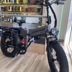 Gray Sasikibike Electric Bike 35MPH Folding ebike Finance it $50 Down