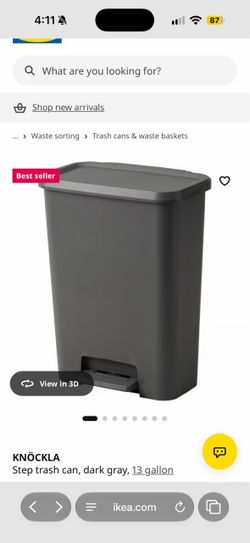 Brand new KNÖCKLA Step trash can, 13 gallon