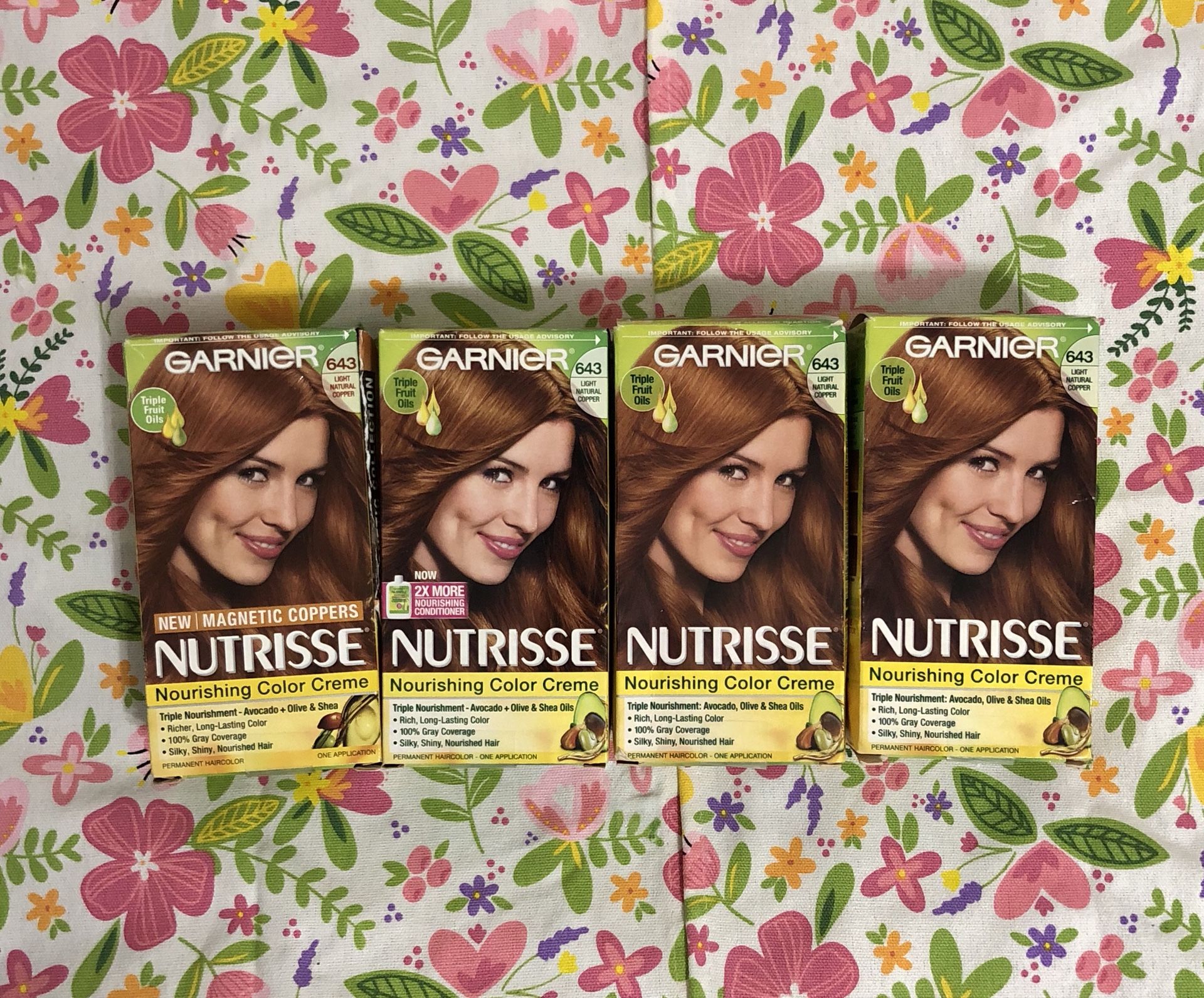 4 Garnier Nutrisse Hair Color #643 Light Natural Copper