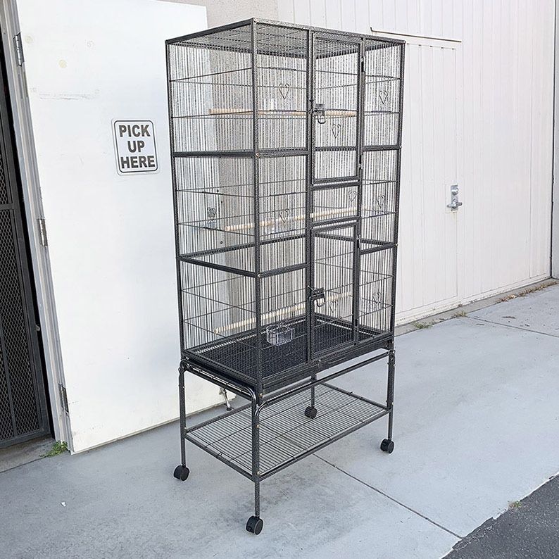 BRAND NEW $160 X Large 69 inch Bird Cage Rolling Stand for Mid Sized Parrots Cockatiels Parakeets Lovebirds