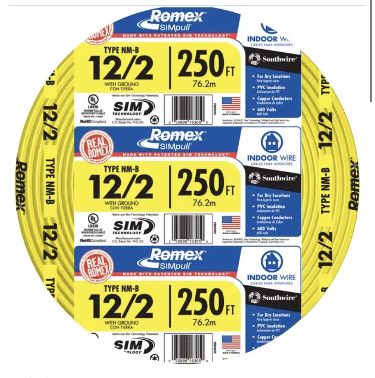 Romex 12/2, 14/2 And 6/3