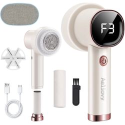 Fabric Shaver, 3 in 1 Lint Remover with Hair Remover Brush & Lint Rollers, Digital Led Display, 3 Speeds with Replaceable Blades, Remove Pilling for C