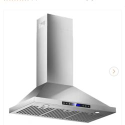 36 in. 600 CFM Convertible Wall Mount Range Hood with Remote, Touch Control LCD, Long-term Warranty in Stainless Steel