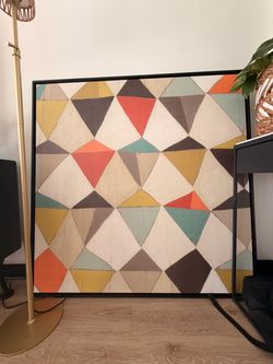 Large Geometric Abstract Framed Canvas Wall Art