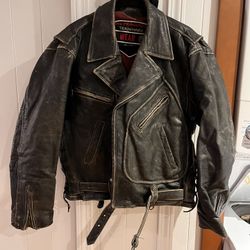 2BU Wear - Leather Motorcycle Jacket - Medium