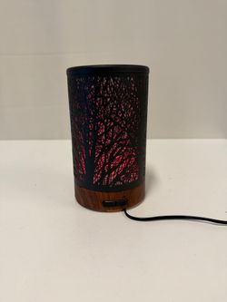 Black Metal Tree Design Ultrasonic Diffuser with Color-Changing Light