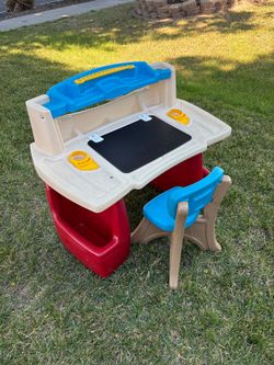Step2 Kids Art Desk with Chair & Chalkboard