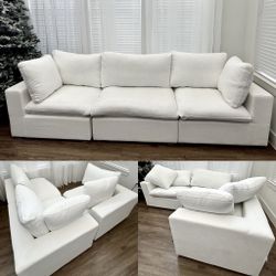 ✨120” WJShome Cloud Minimalist Modular Sectional Deep Seat Sofa Couch With Washable Covers White