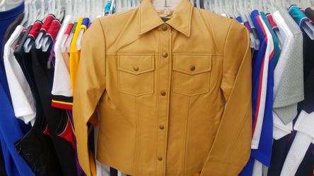 Camel color Ladies Leather jacket size S
