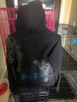Black zip-up hooded jacket...new