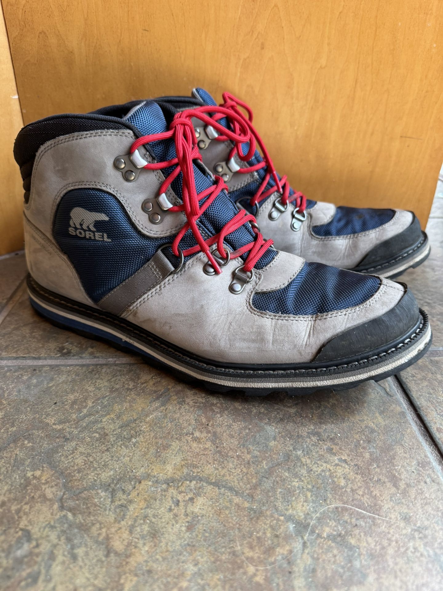 SOREL Madson Sport Hiker Hiking Boots Waterproof Men's Size 12 Blue Gray Shoes