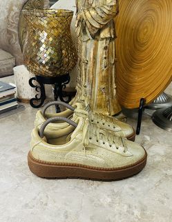 Puma Shine Wns Glitter Gold Sneakers Women's Size 6