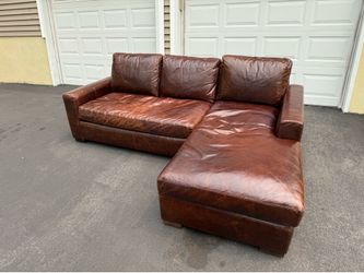 Restoration Hardware Maxwell Leather Sectional Couch