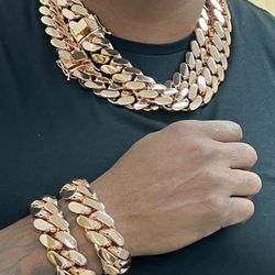 over kilo super thick handmade polished rose gold Cuban set🔥🔥🔥