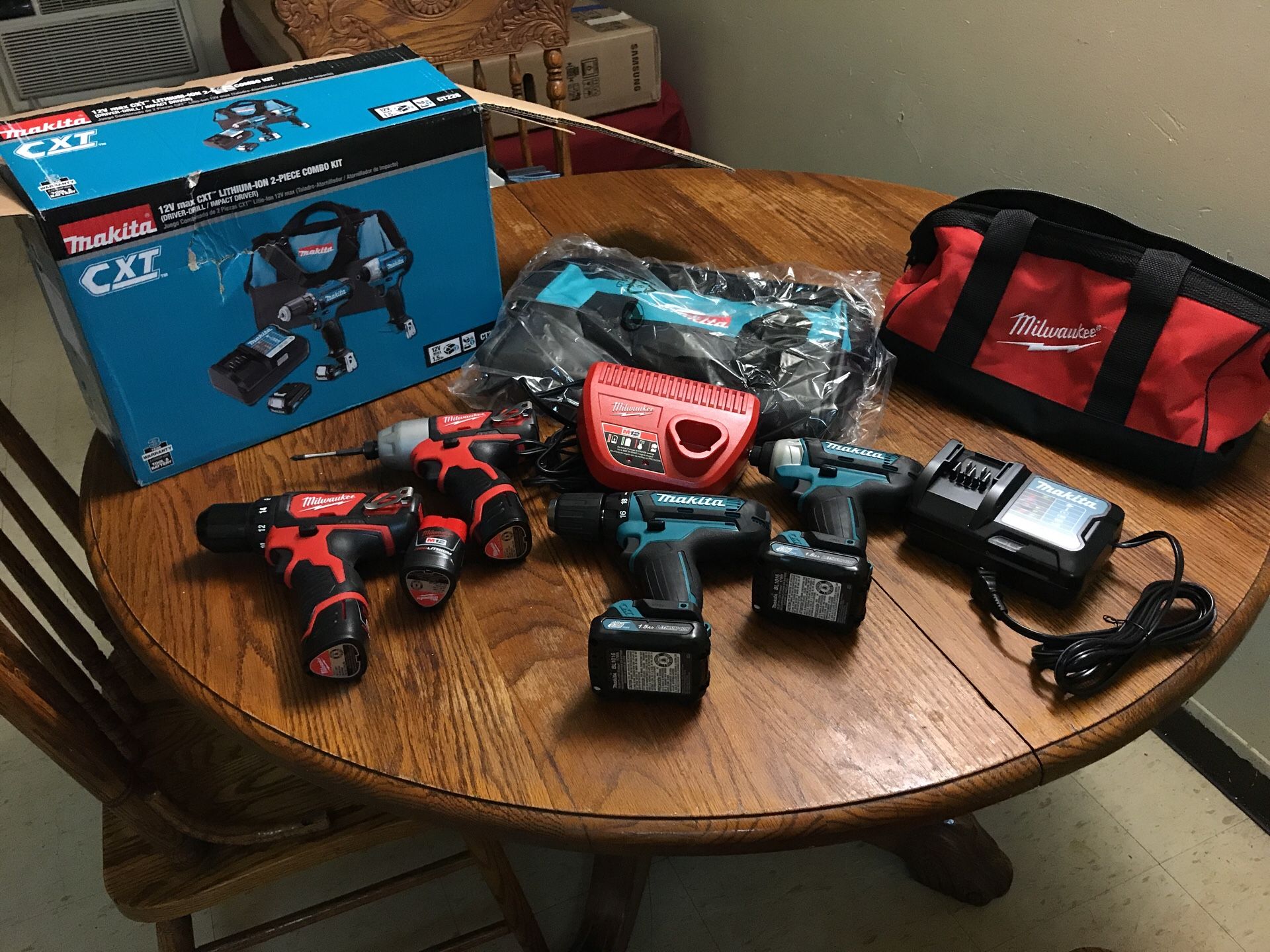 Milwaukee 12V & Makita 12V