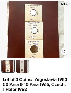 Lot of 3 Foreign Coins – Yugoslavia & Czechoslovakia
