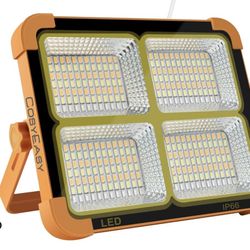 Portable LED Work Solar Light 100W 16500mAh 10000 LM with Stepless Brightness Job Site Battery Rechargeable LED Floor Light for Emergency Worklight fo