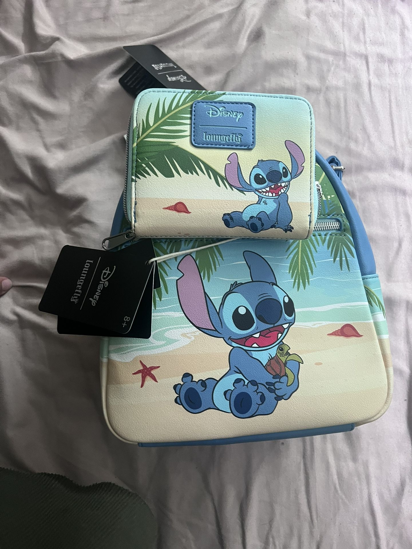 Loungefly Disney Lilo & Stitch Turtle Beach Mini Backpack And Wallet