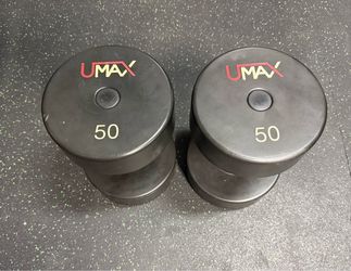 UMAX 50 LB commercial-grade dumbbells — 100 lbs total
