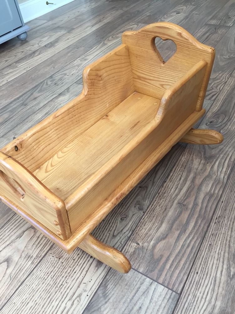 Handmade  Wooden Doll Cradle