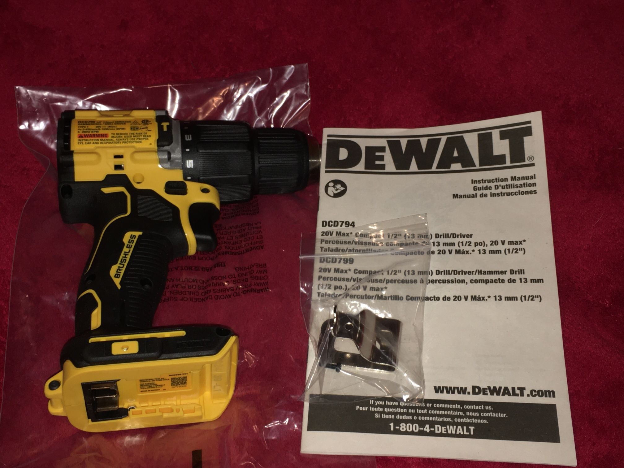 Dewalt DCD799 Cordless 1/2” Hammer Drill