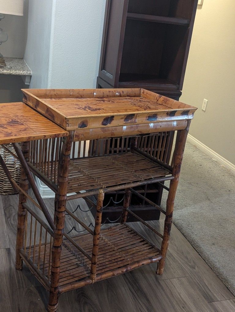 Bamboo Pottery Barn Wine Cabinet